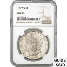 1897-S Morgan Silver Dollar NGC MS64