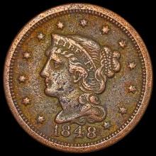 1848 Braided Hair Large Cent CLOSELY UNCIRCULATED