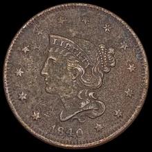 1840 Braided Hair Large Cent NEARLY UNCIRCULATED