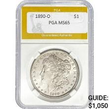 1890-O Morgan Silver Dollar PGA MS65