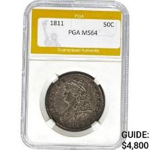 1811 50C Capped Bust Half Dollar PGA MS6