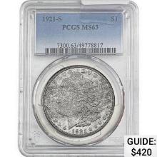1921-S Morgan Silver Dollar PCGS MS63