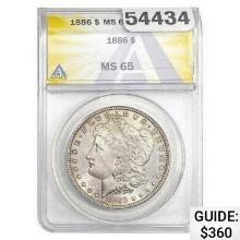 1886 Morgan Silver Dollar ANACS MS65