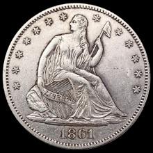 1861 Seated Liberty Half Dollar CHOICE AU