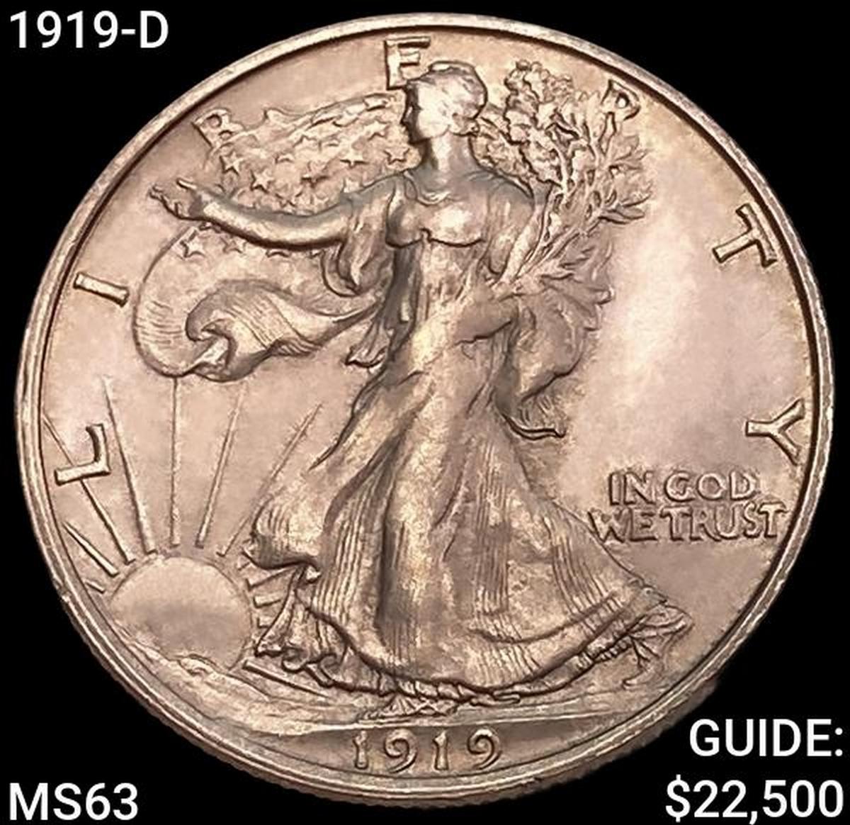 1919-D Walking Liberty Half Dollar CHOICE BU
