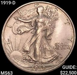 1919-D Walking Liberty Half Dollar CHOICE BU