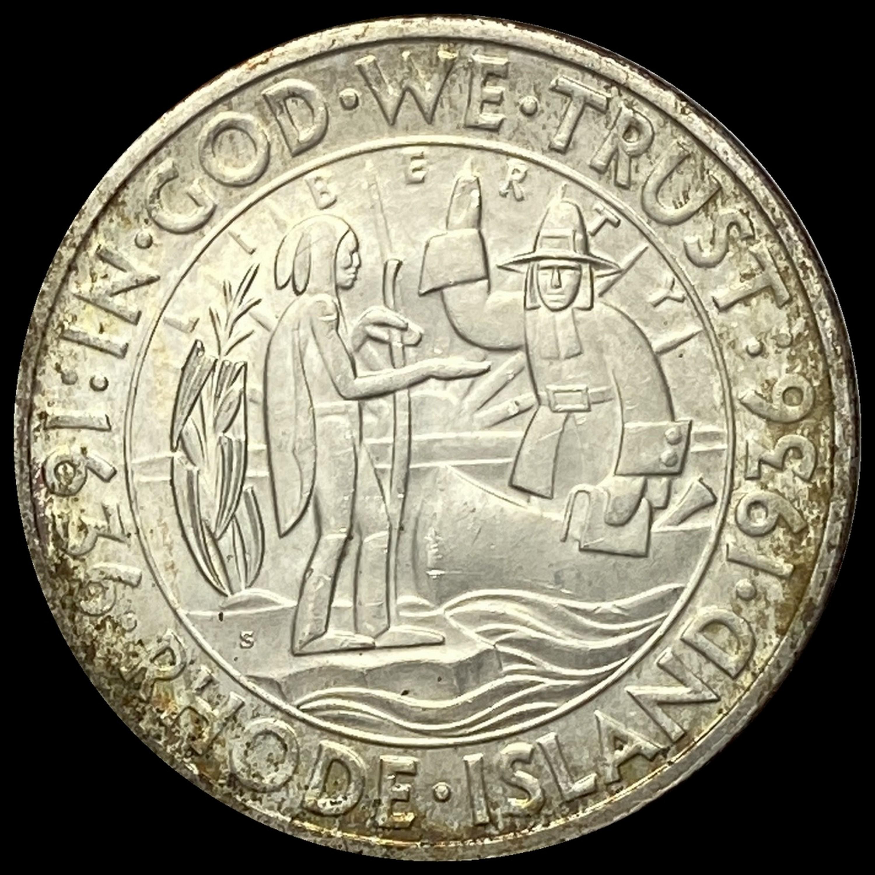 1936-S Silver Rhode Island Tercentenary Half Dollar GEM BU