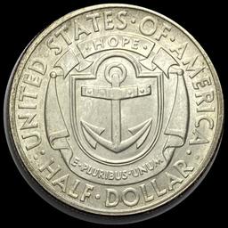 1936-S Silver Rhode Island Tercentenary Half Dollar GEM BU