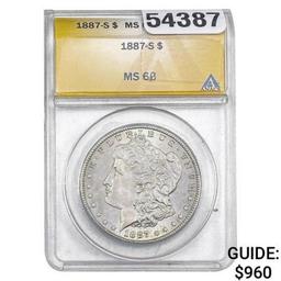 1887-S Morgan Silver Dollar ANACS MS63
