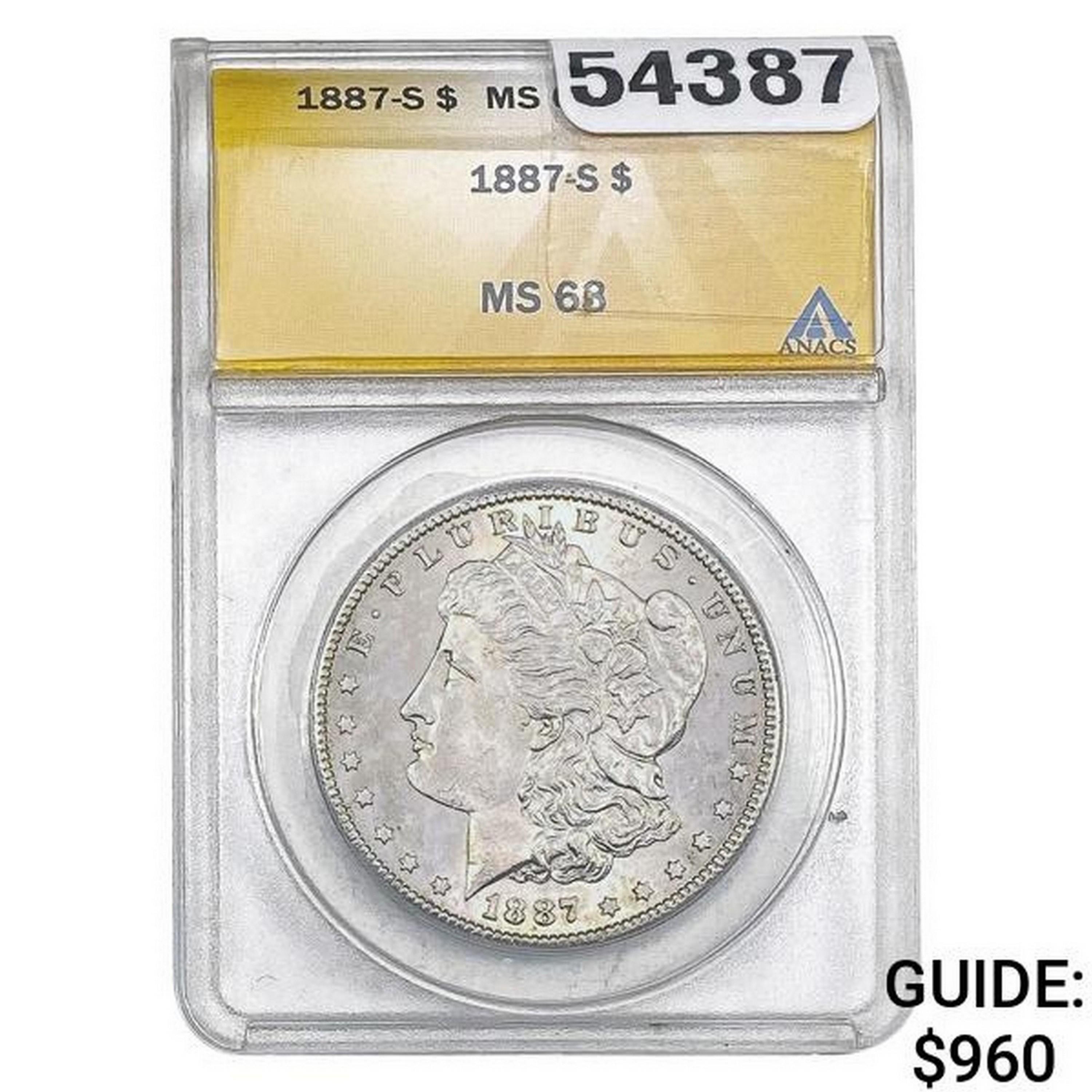 1887-S Morgan Silver Dollar ANACS MS63