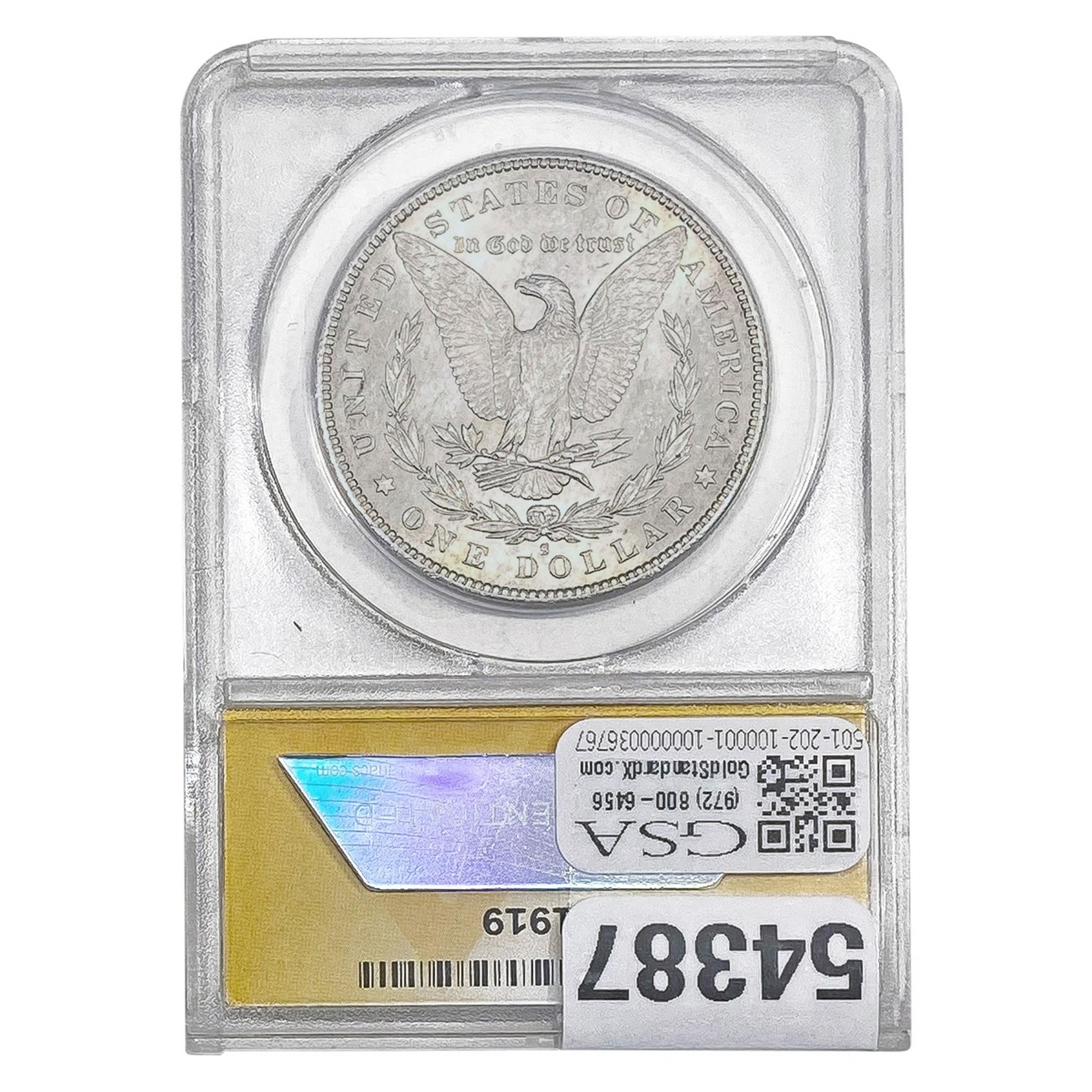 1887-S Morgan Silver Dollar ANACS MS63