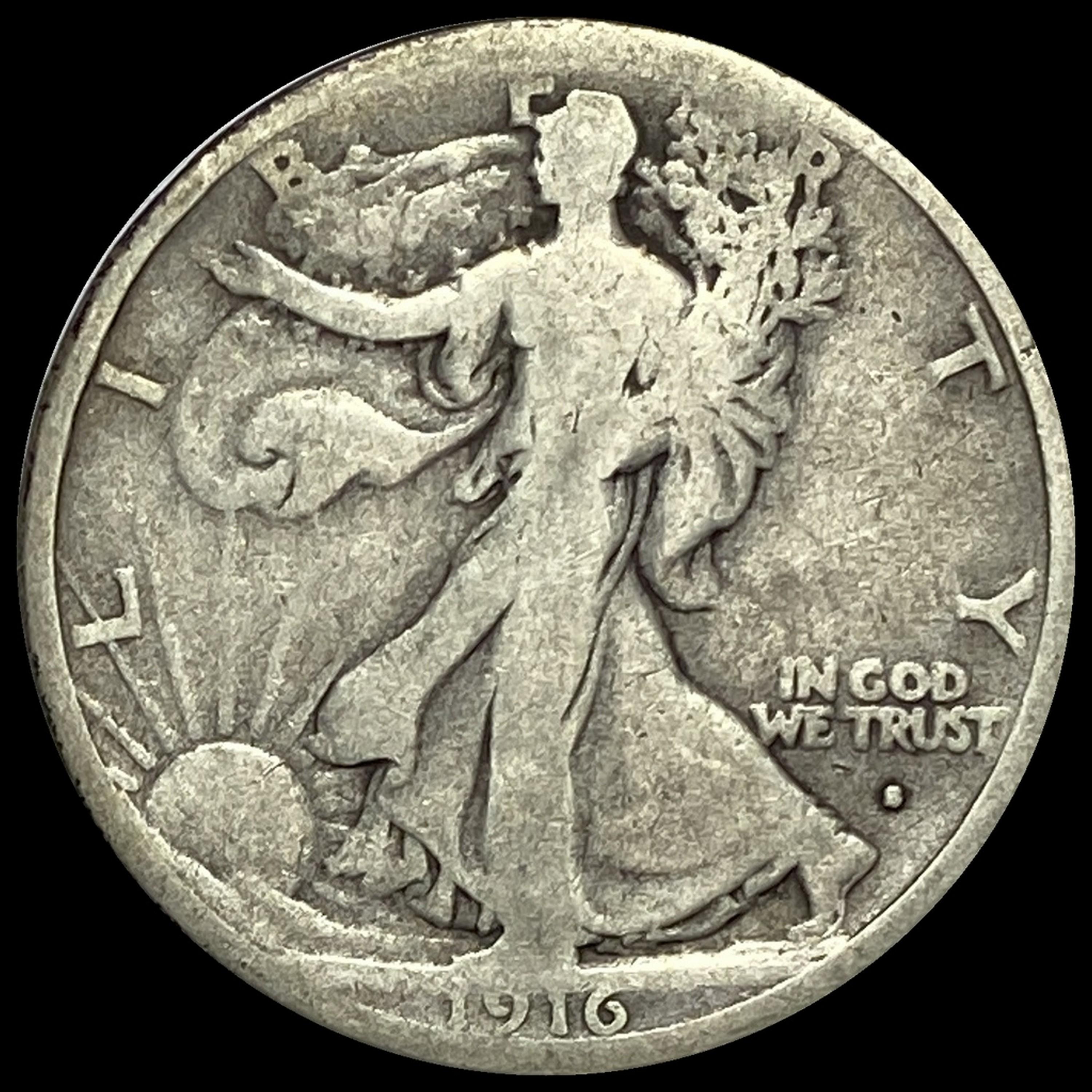 1916-S Walking Liberty Half Dollar NICELY CIRC