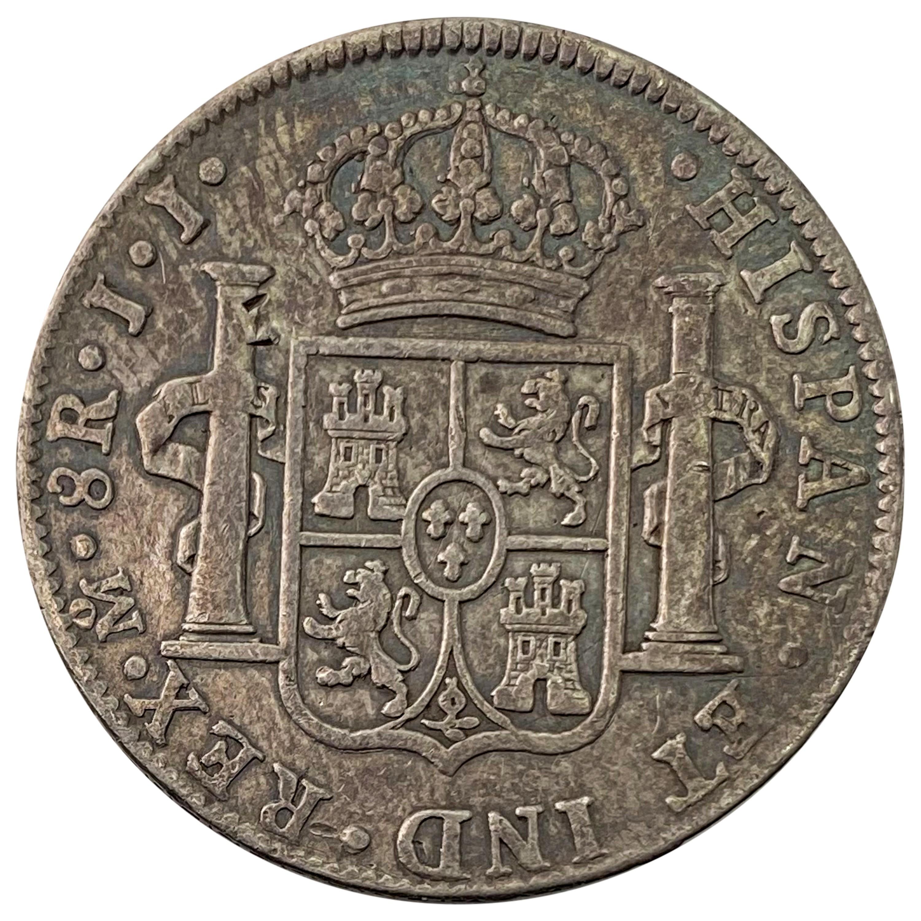 1814Mo JJ Mexico SIlver 8 Relaes NEARLY UNCIRCULATED