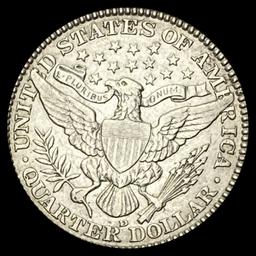 1907-D Barber Silver Quarter NEARLY UNC
