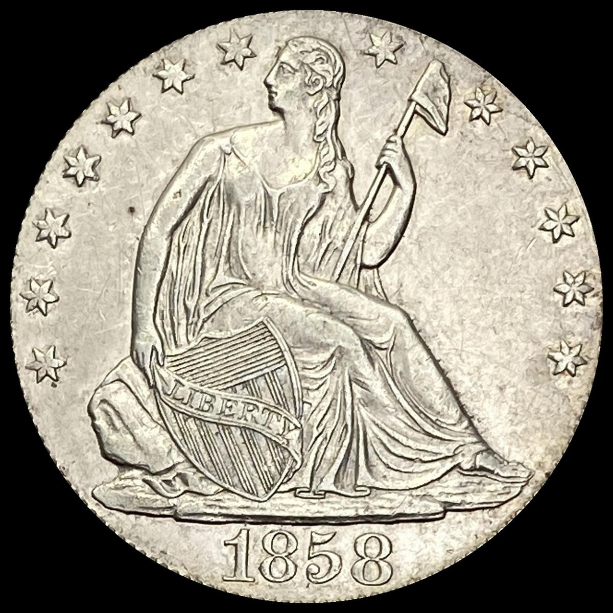 1858-O Seated Liberty Half Dollar CLOSE UNC