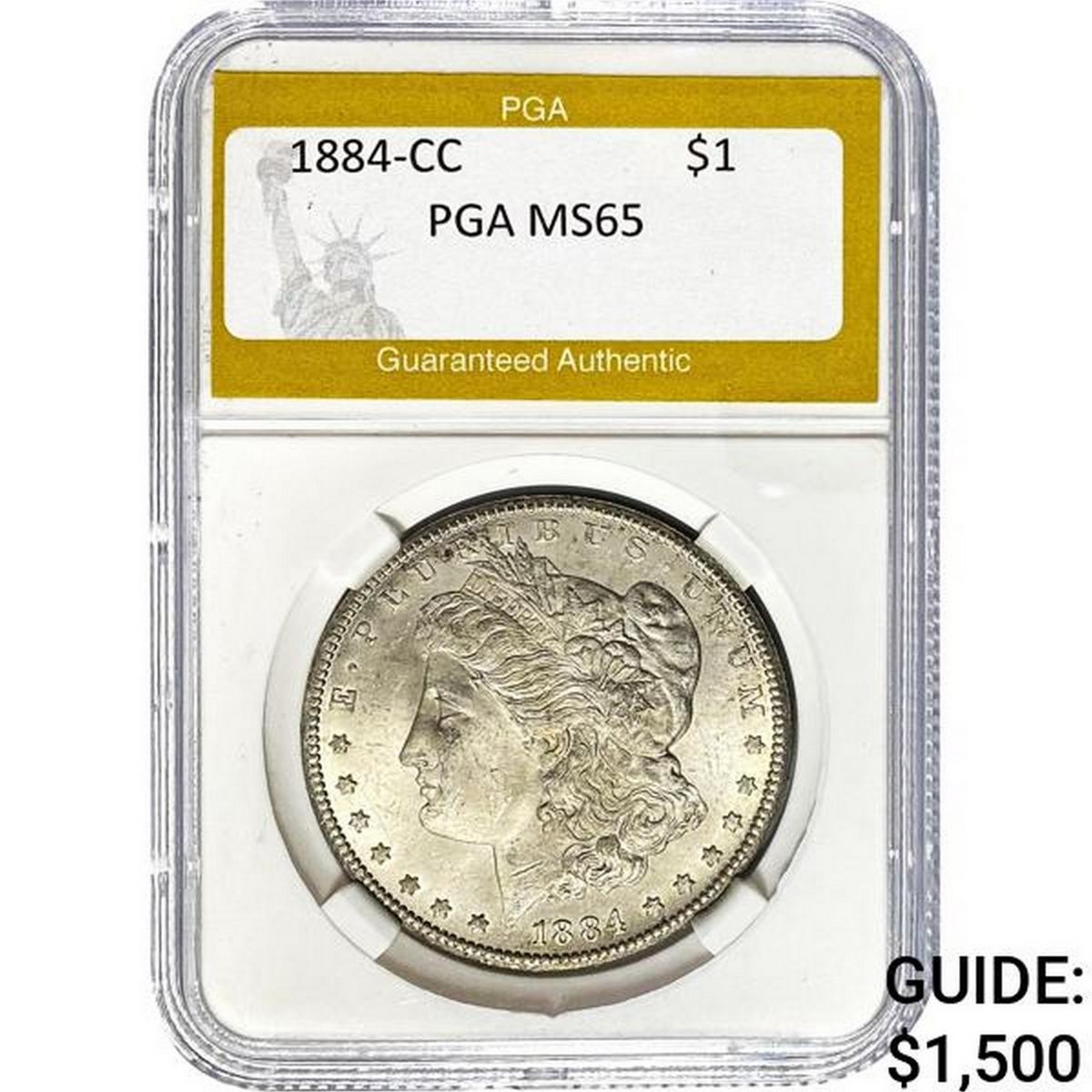 1884-CC Morgan Silver Dollar MS65