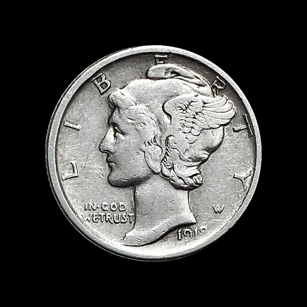 1919-D Silver Mercury Dime CLOSELY UNC