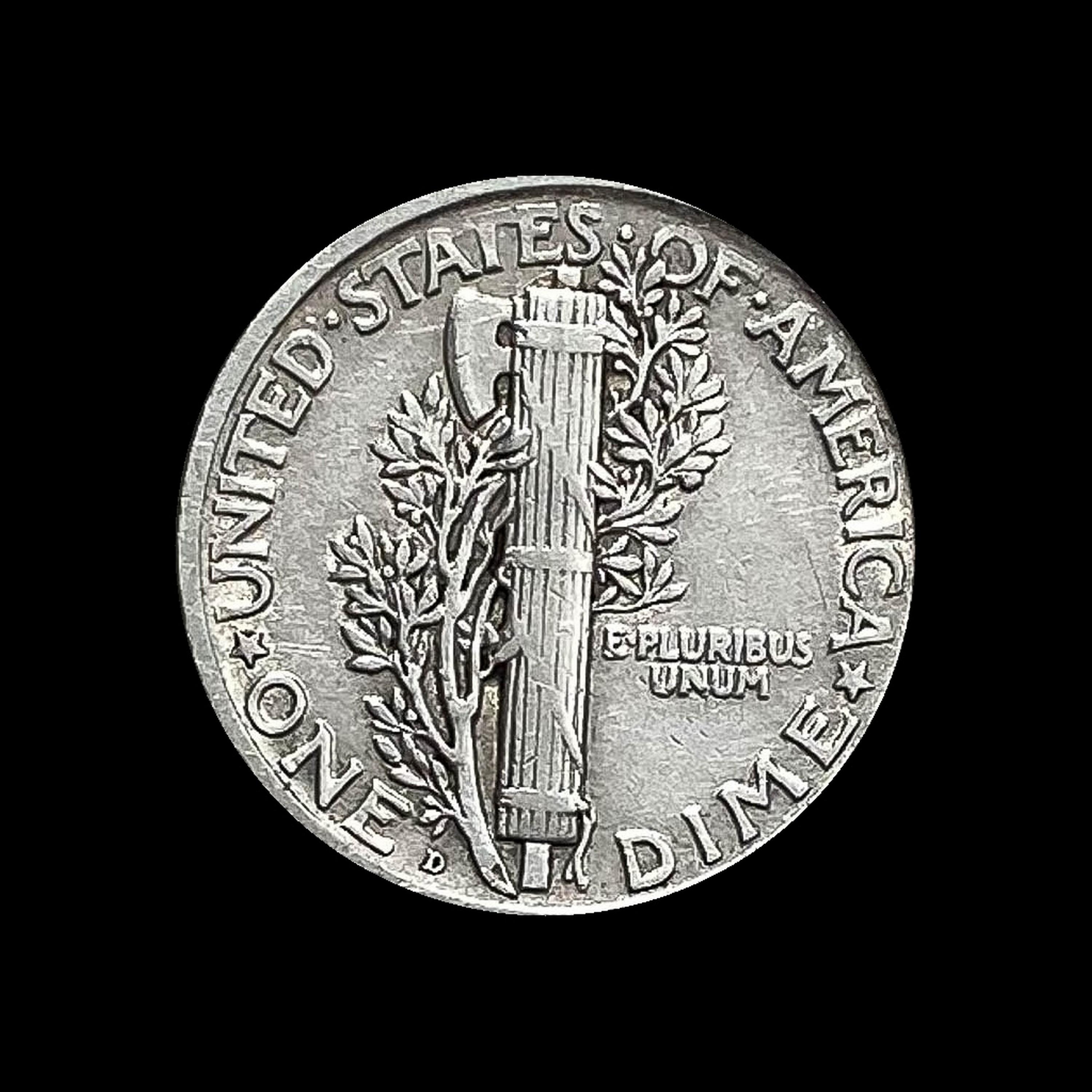 1919-D Silver Mercury Dime CLOSELY UNC