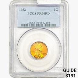 1952 Wheat Cent PCGS PR66 RD