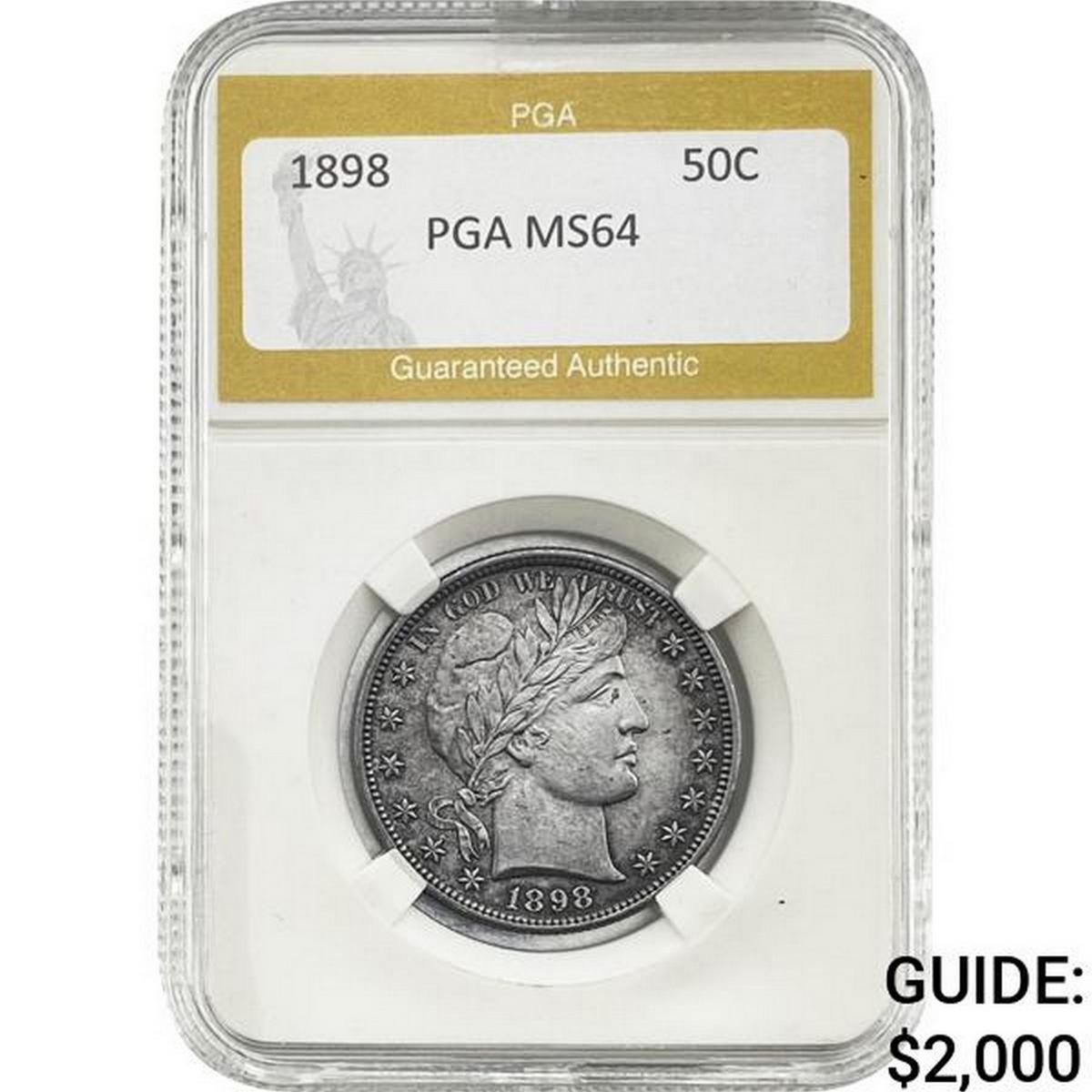 1898 Barber Half Dollar PGA MS64