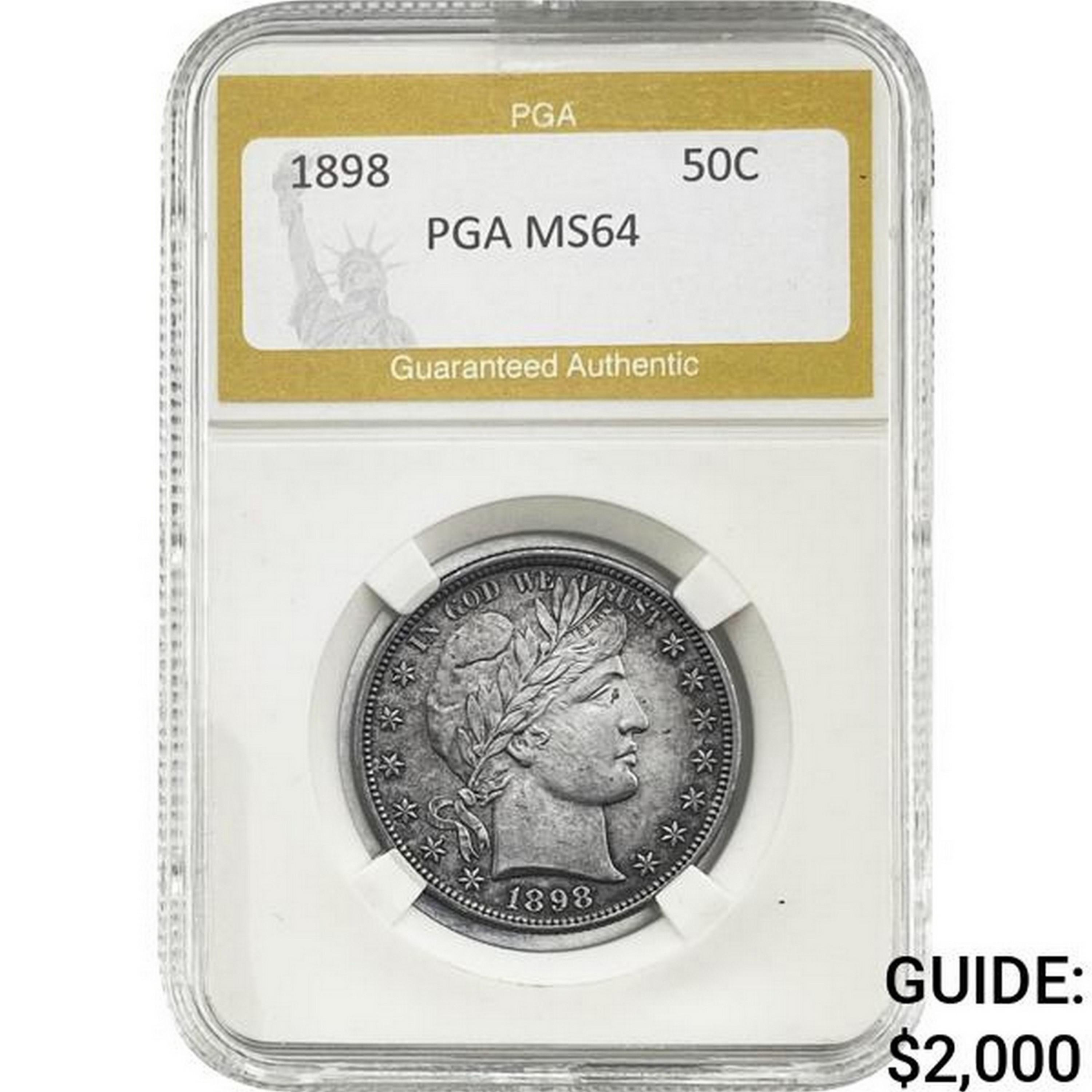 1898 Barber Half Dollar PGA MS64