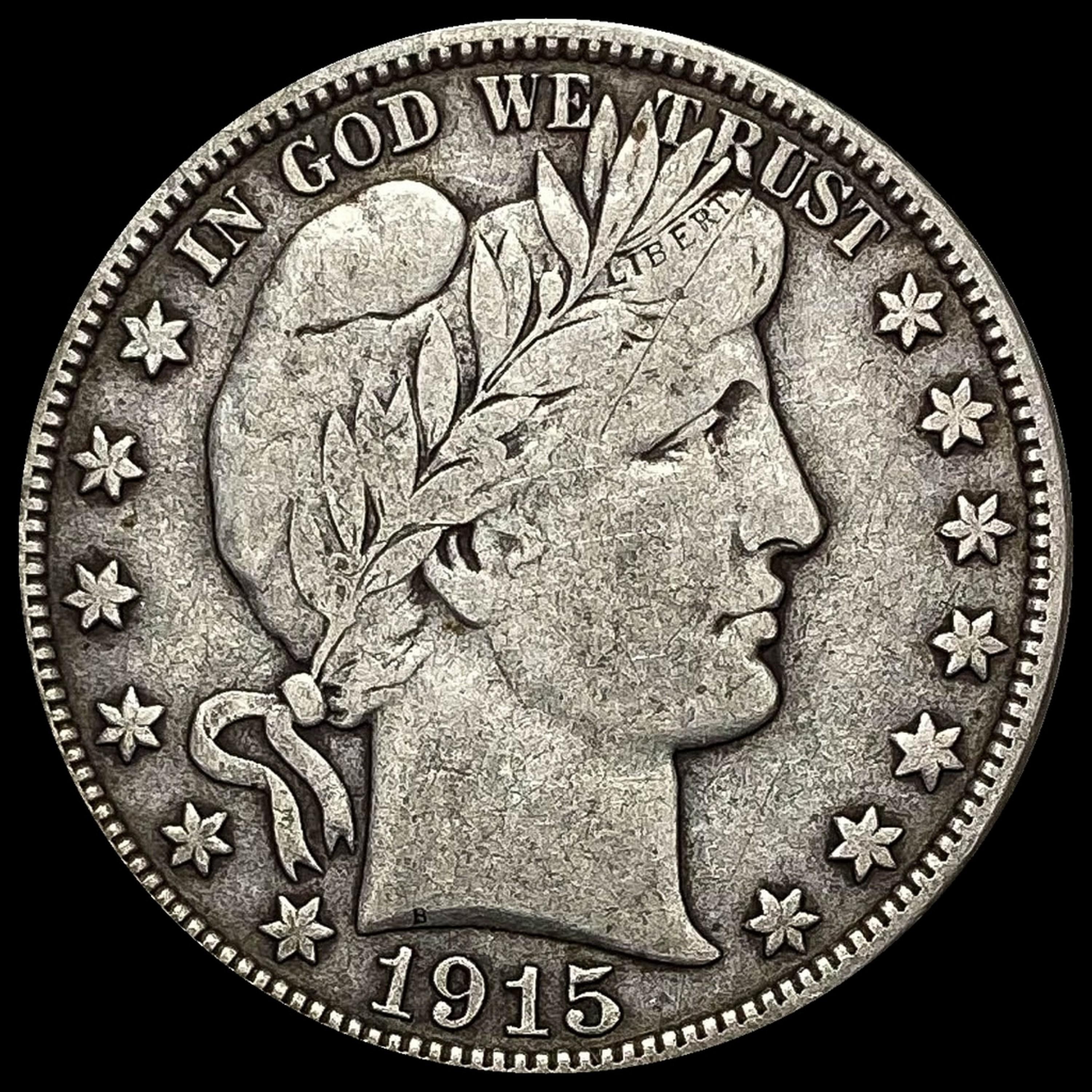 1915-D Silver Barber Half Dollar LIGHTLY CIRCULATED