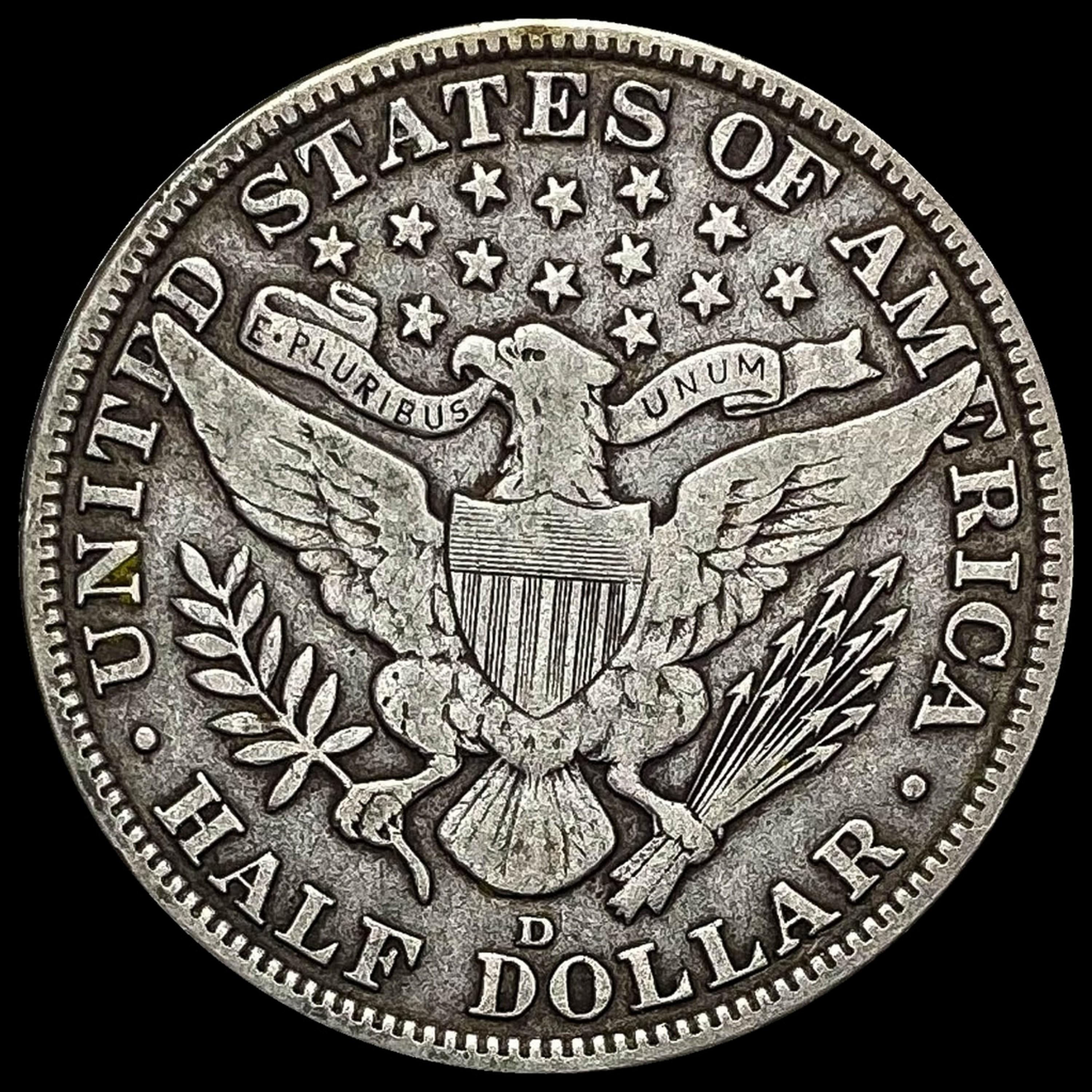1915-D Silver Barber Half Dollar LIGHTLY CIRCULATED