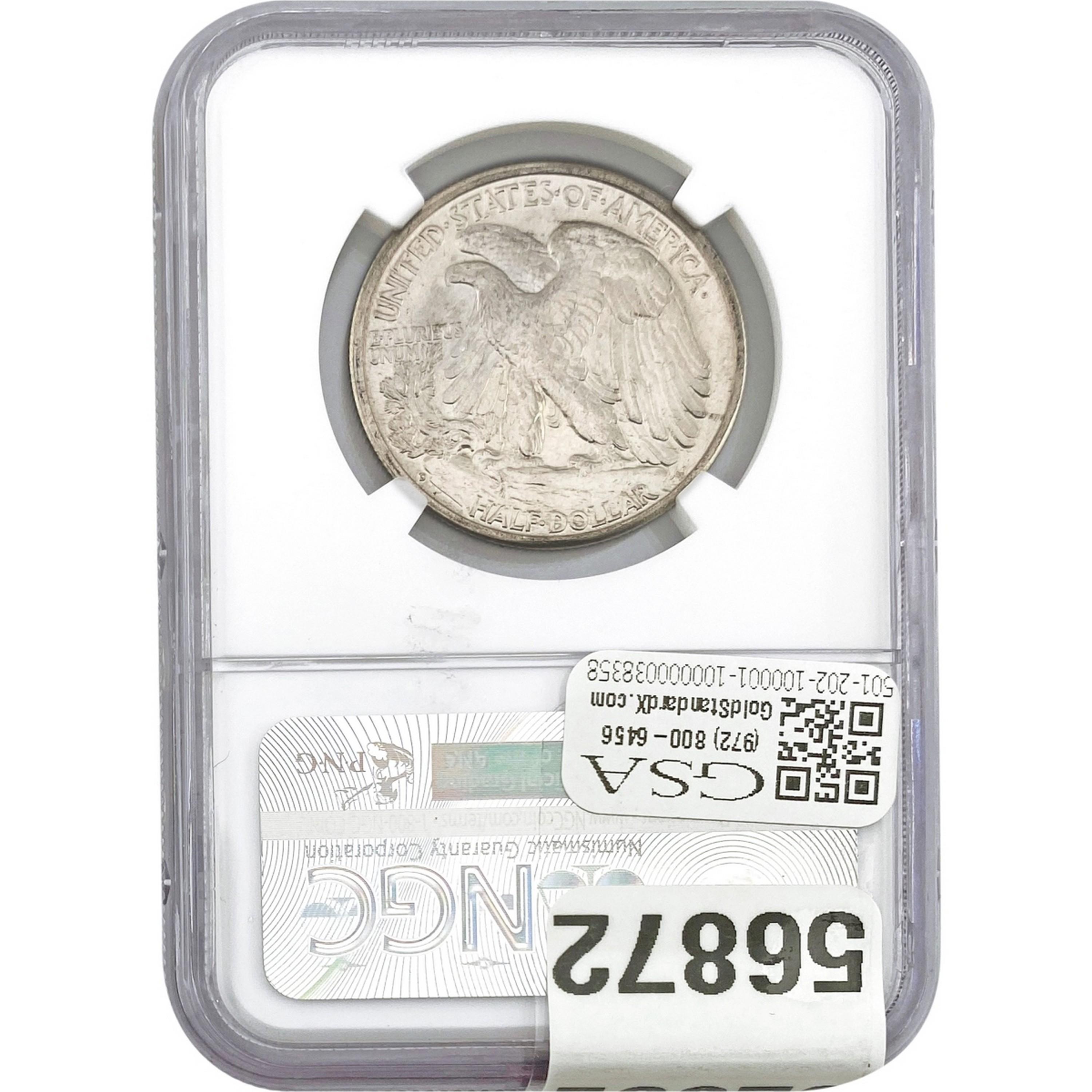 1944-D Walking Liberty Half Dollar NGC MS64