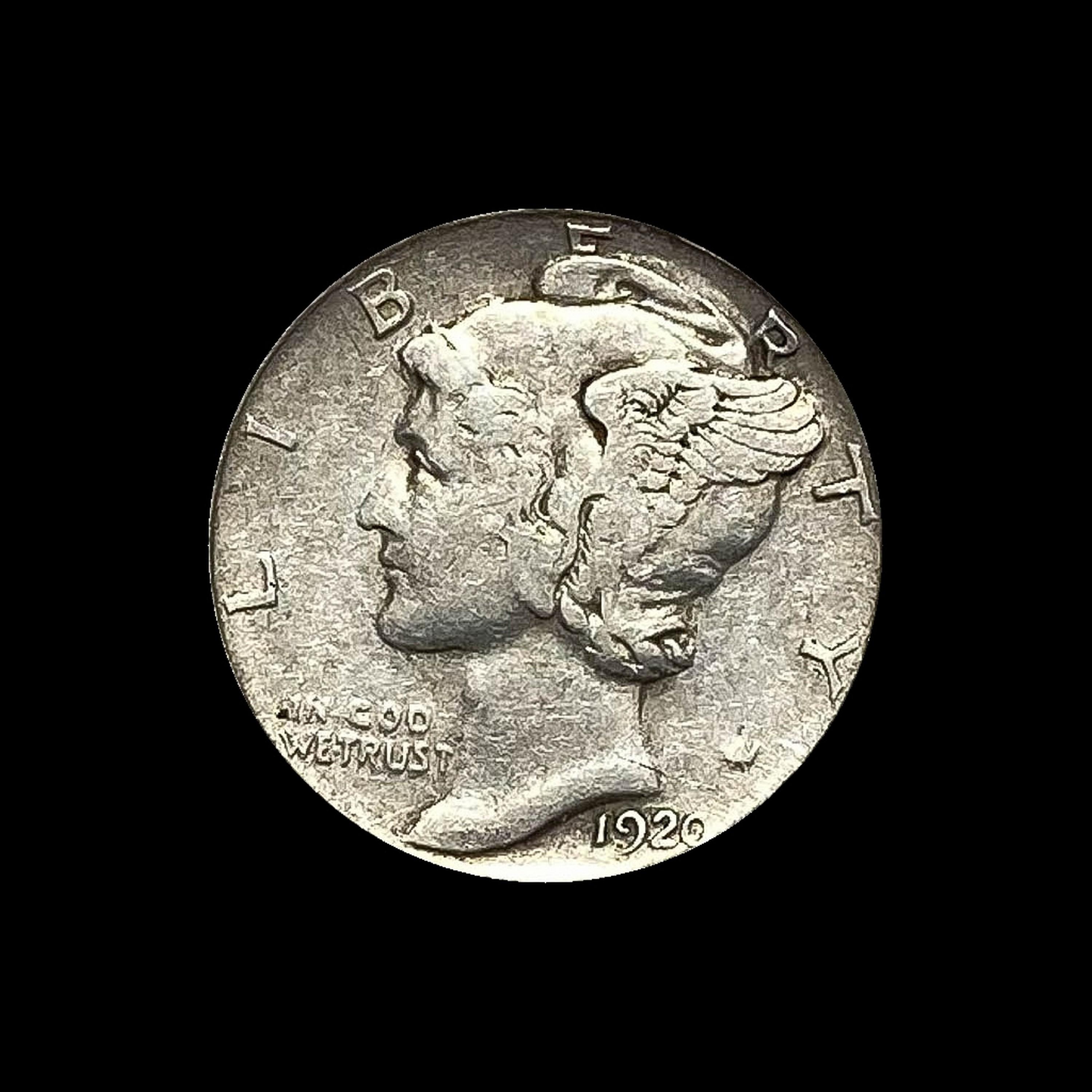 1920-S Silver Mercury Dime NEARLY UNC