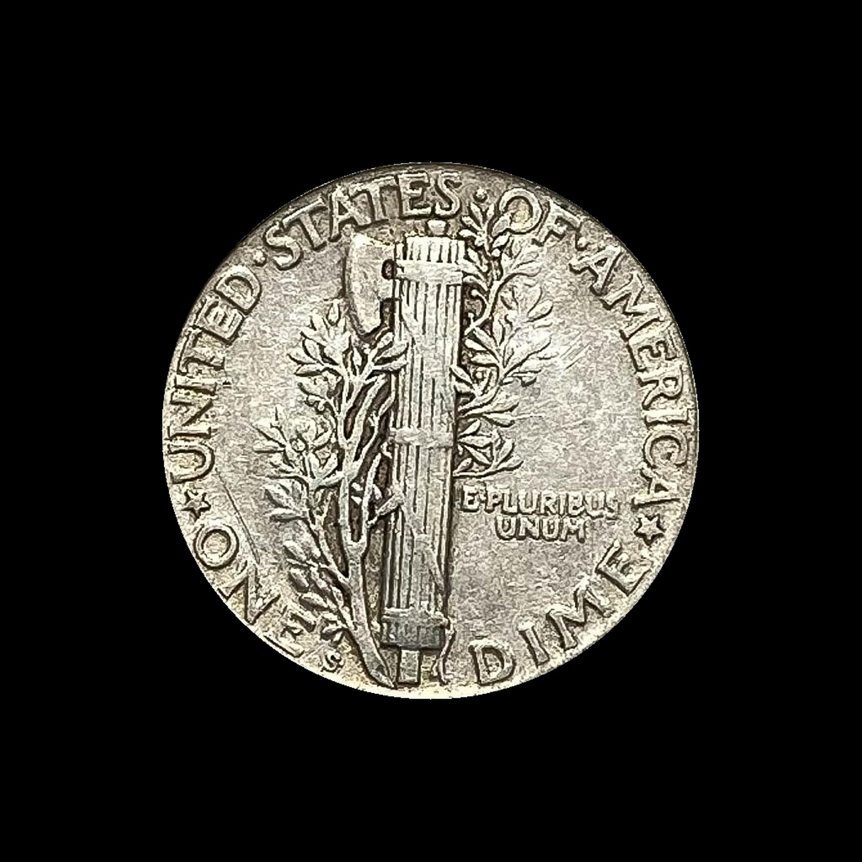 1920-S Silver Mercury Dime NEARLY UNC