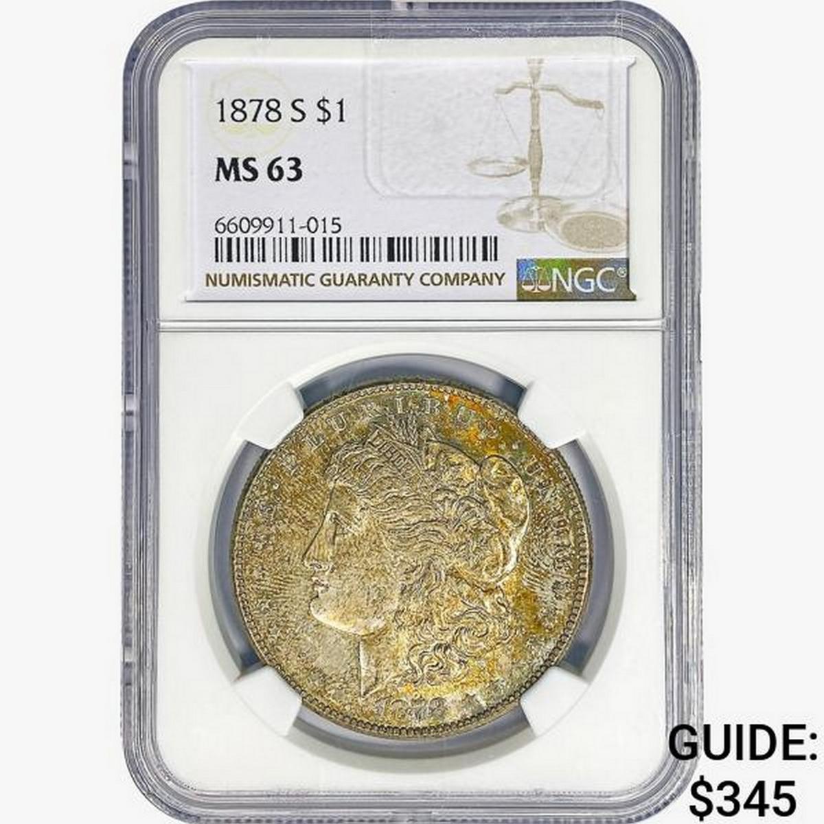 1878-S Morgan Silver Dollar NGC MS63