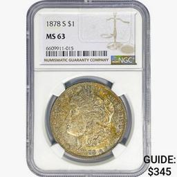 1878-S Morgan Silver Dollar NGC MS63