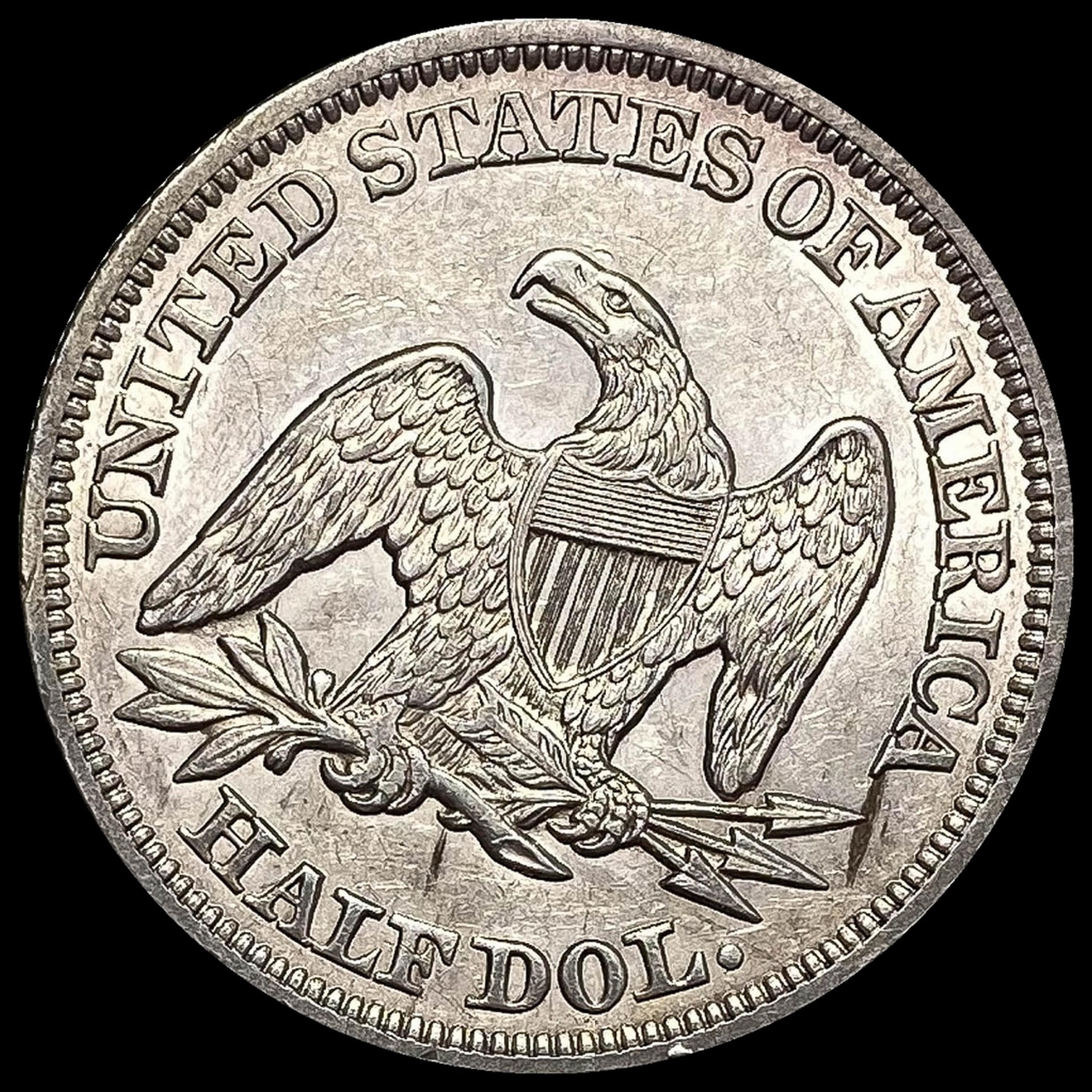 1857 Silver Half Dollar (Seated Liberty) CHOICE AU