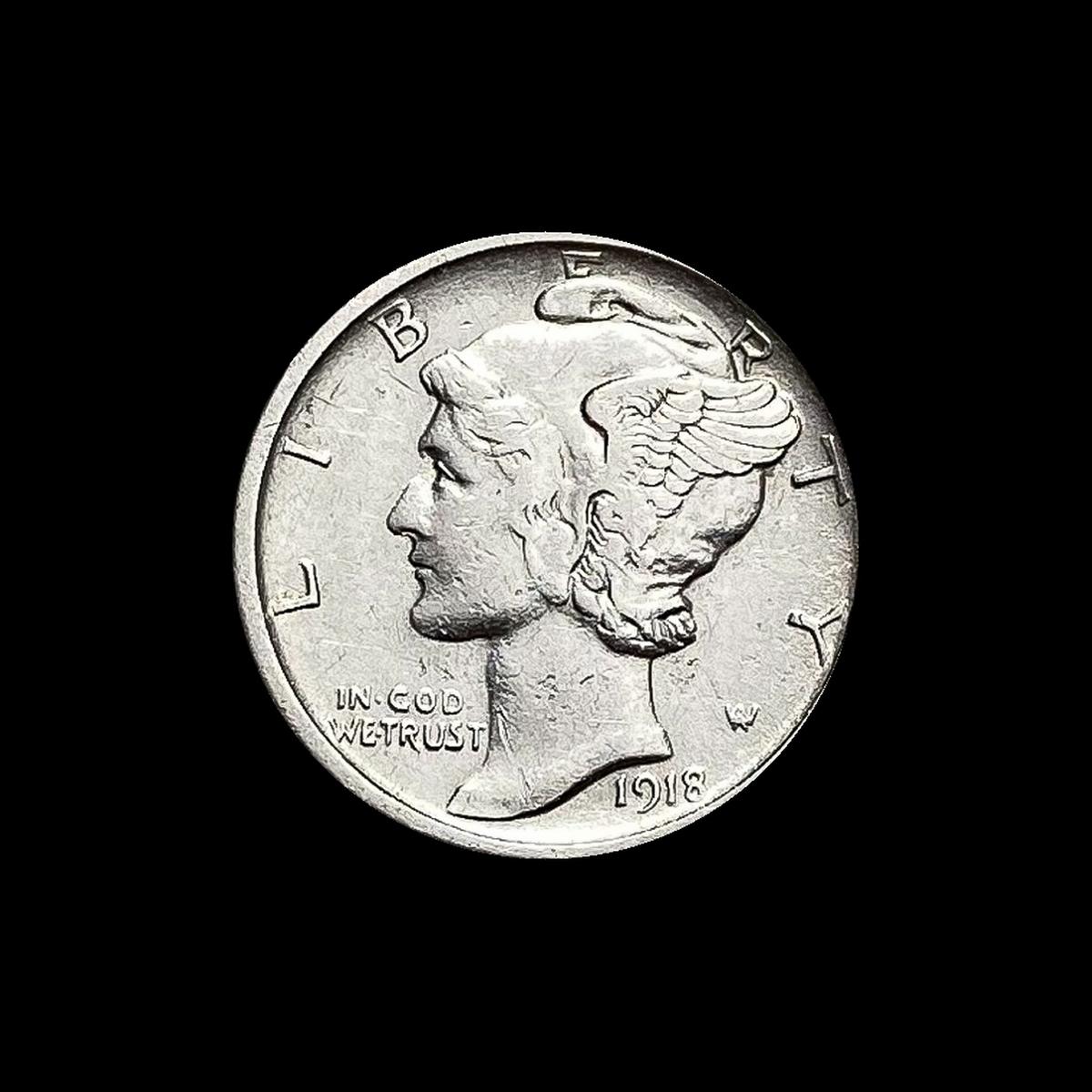 1918-S Mercury Dime CLOSELY UNC