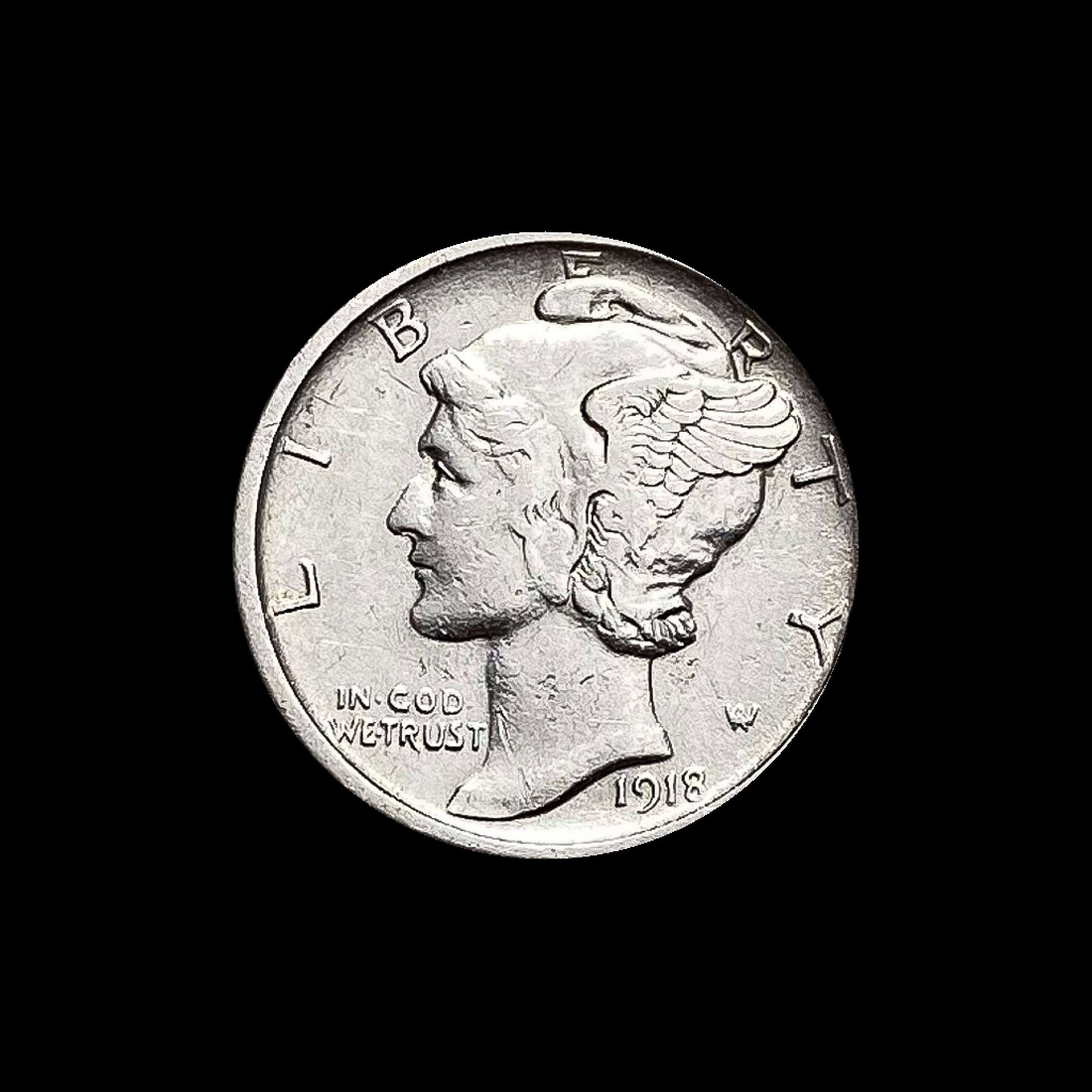 1918-S Mercury Dime CLOSELY UNC