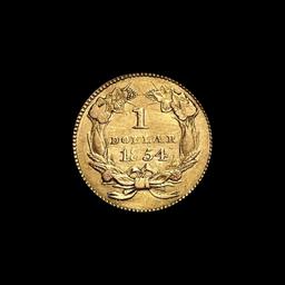 1854 Gold $1 Type 1 CHOICE AU