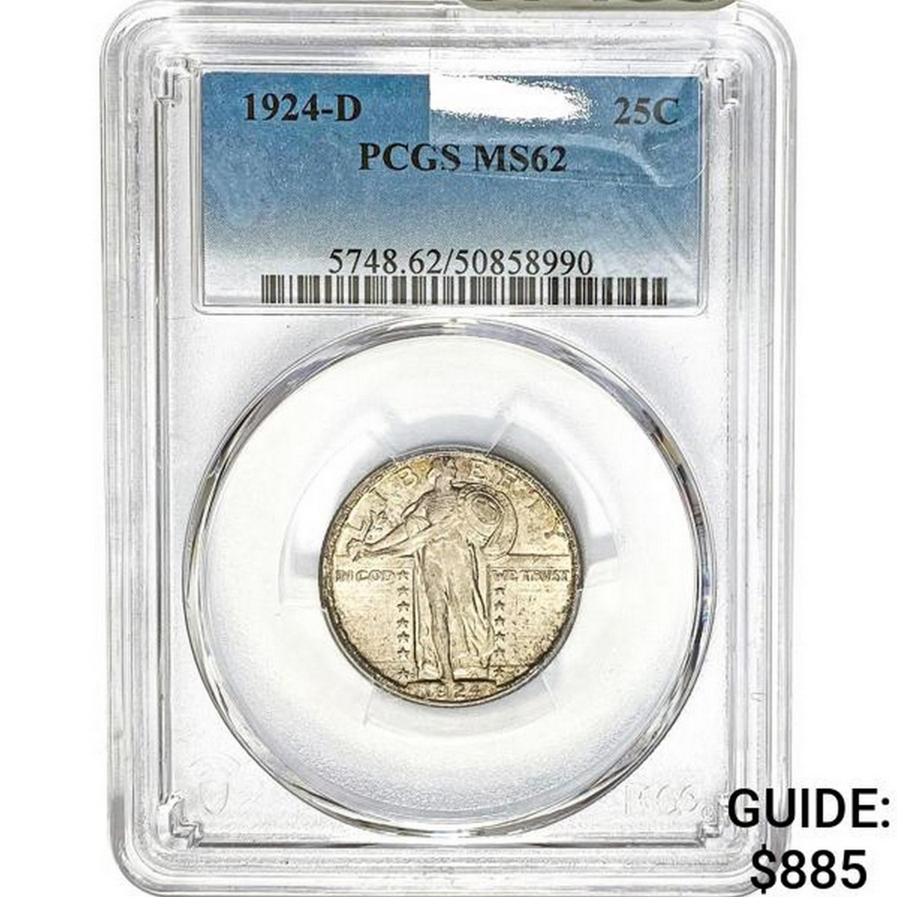 1924-D Standing Liberty Quarter PCGS MS62