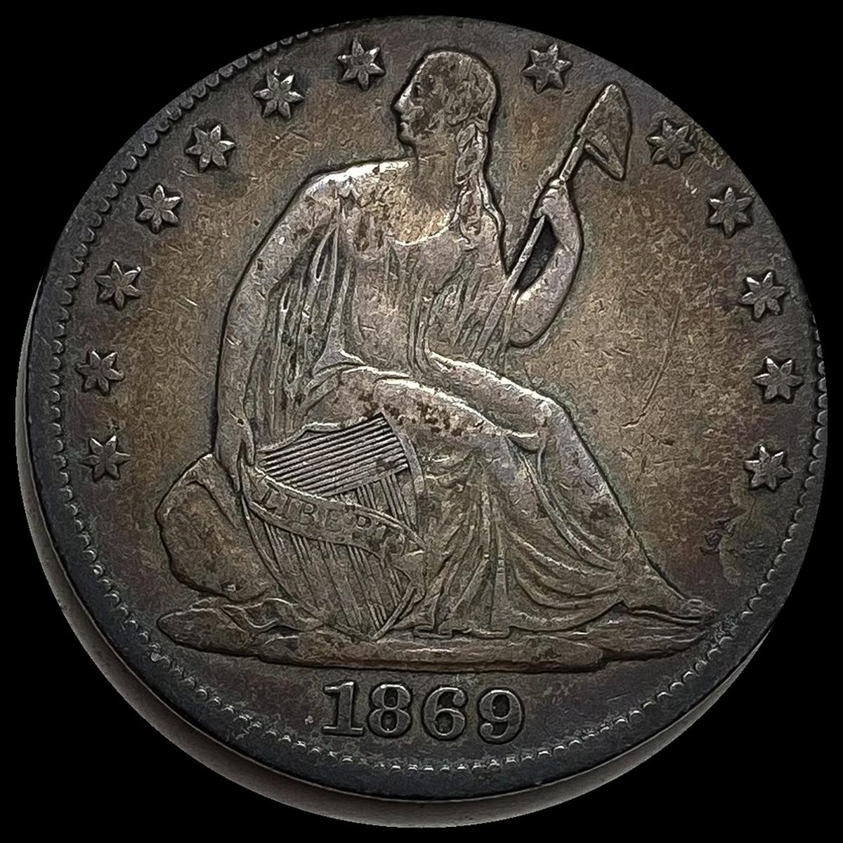 1869-S Silver Half Dollar LIGHTLY CIRCULATED