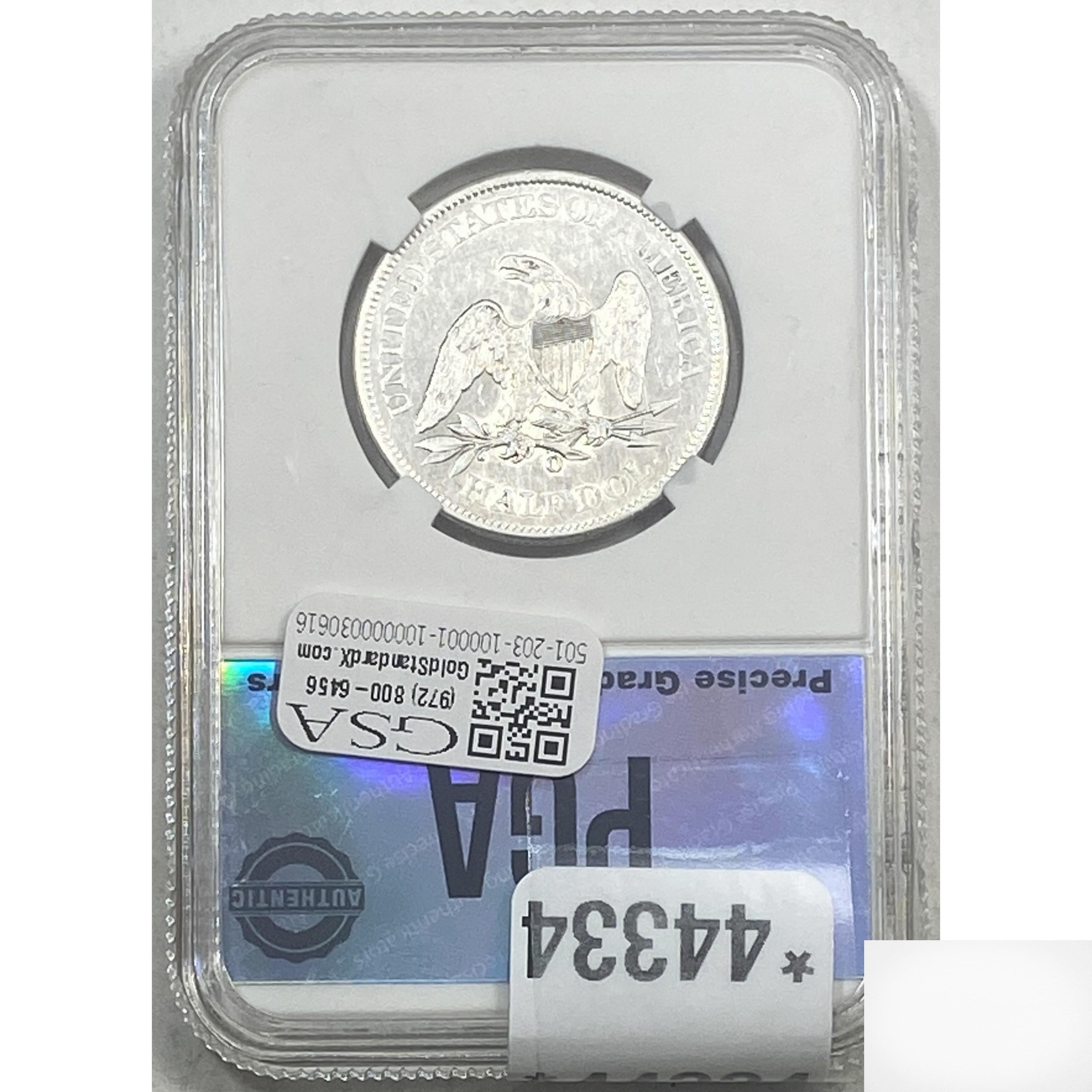 1861-O 50C PGA AU58 SILVER