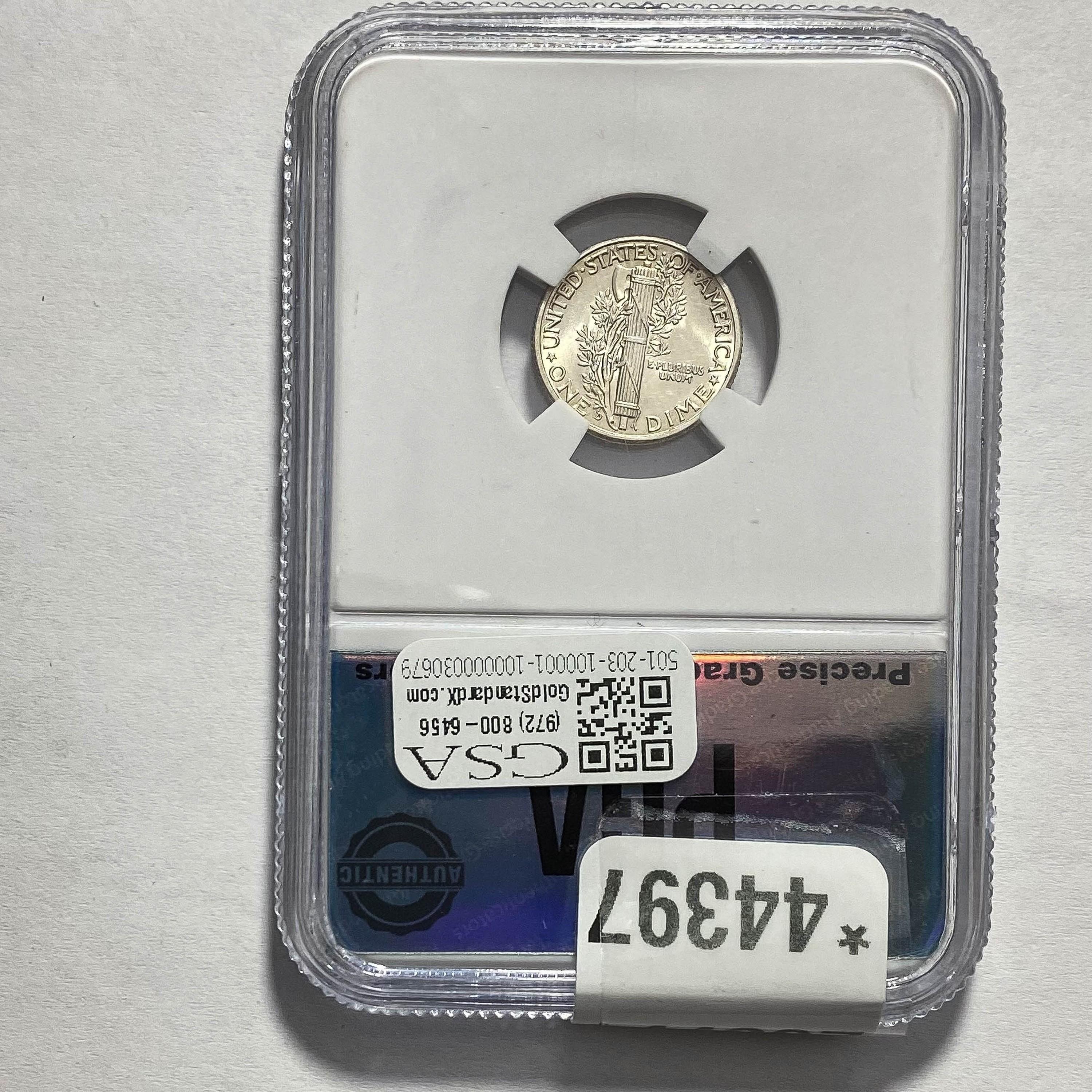 1939-D Mercury Dime PGA MS67