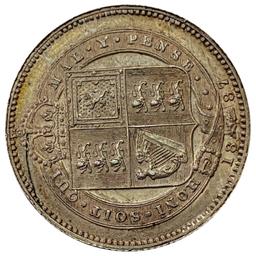 1887 Great Britain Silver Shilling UNCIRCULATED