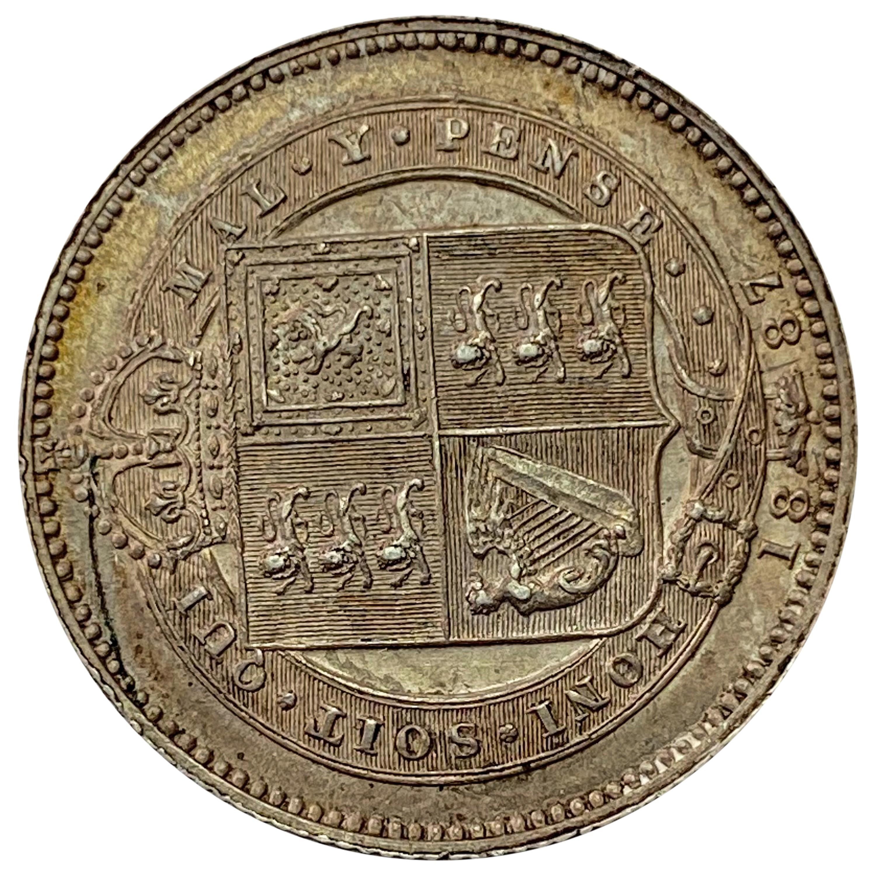 1887 Great Britain Silver Shilling UNCIRCULATED
