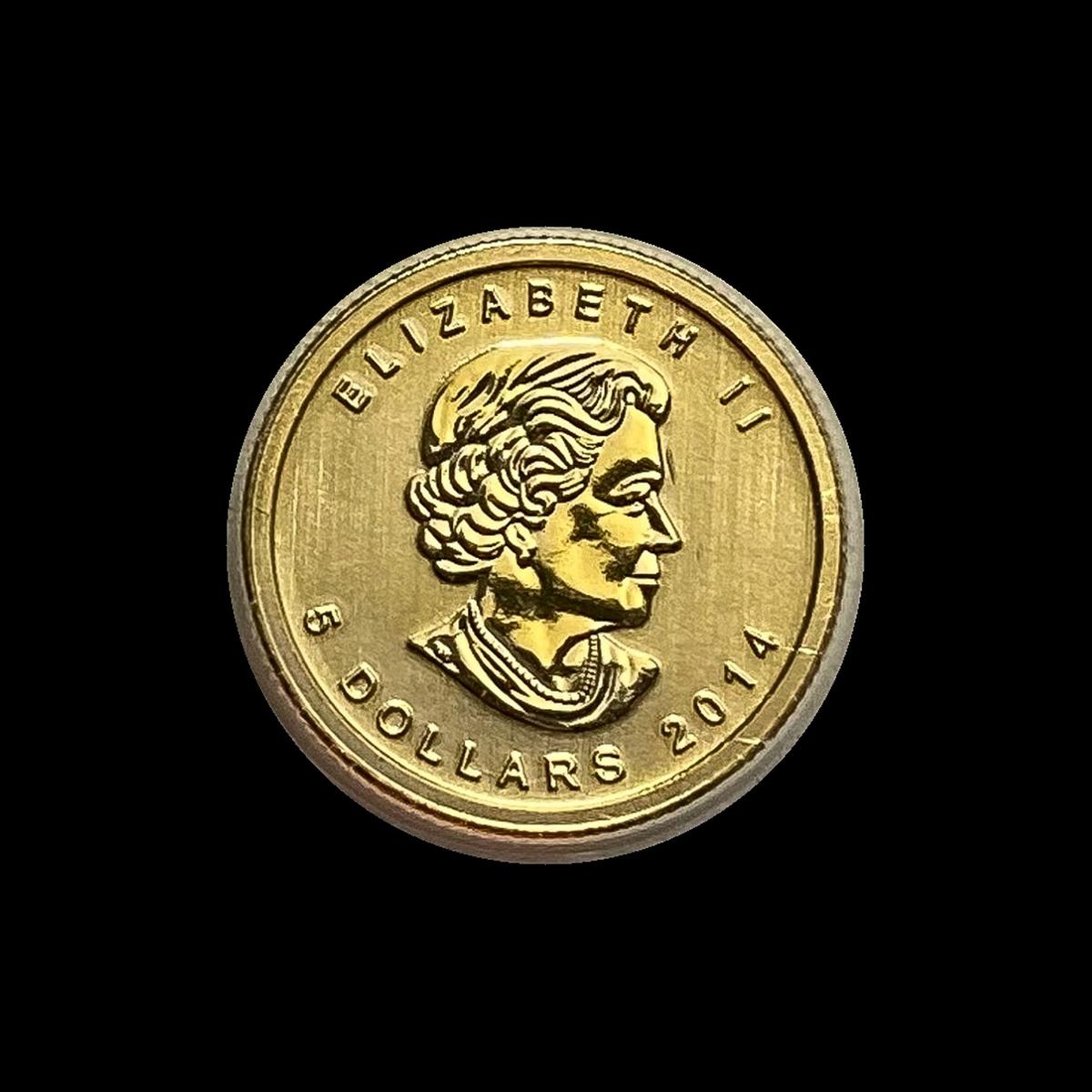 2014 1/10 oz Gold Canadian Maple Leaf $5 SUPERB GE