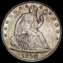 1858 Seated Liberty Half Dollar NEARLY UNCIRCULATED