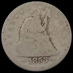 1853 Arrows Seated Liberty Quarter NICELY CIRCULATED