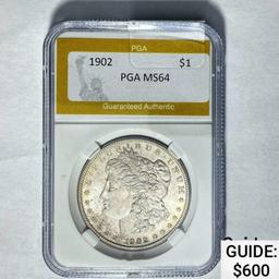 1902-O Morgan Dollar PGA MS64 SILVER