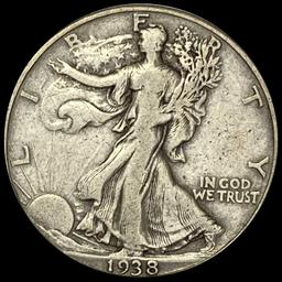 1938-D Silver Half Dollar Walking Liberty LIGHTLY CIRCULATED