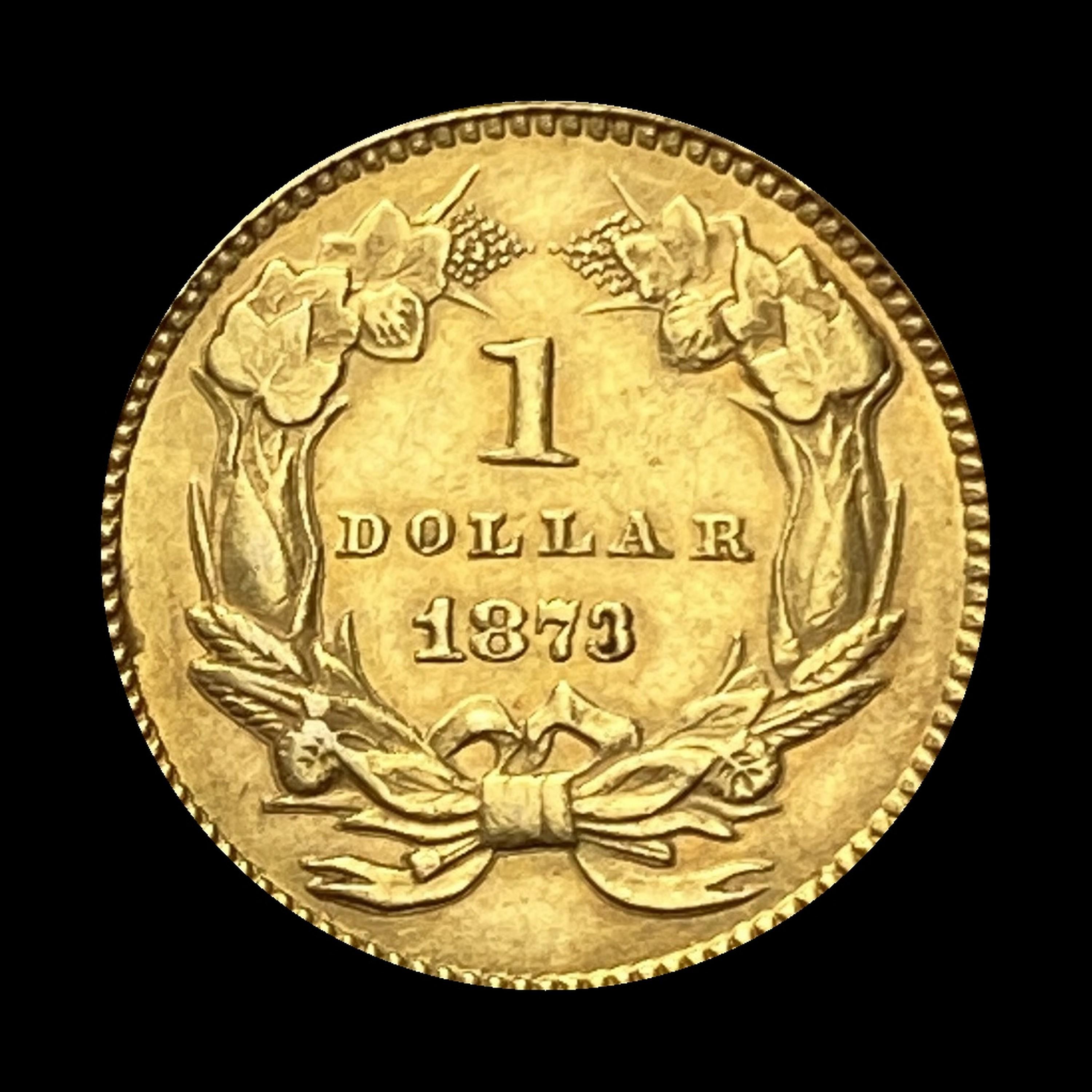 1873 Gold $1 Indian Head Type 3 CHOICE AU