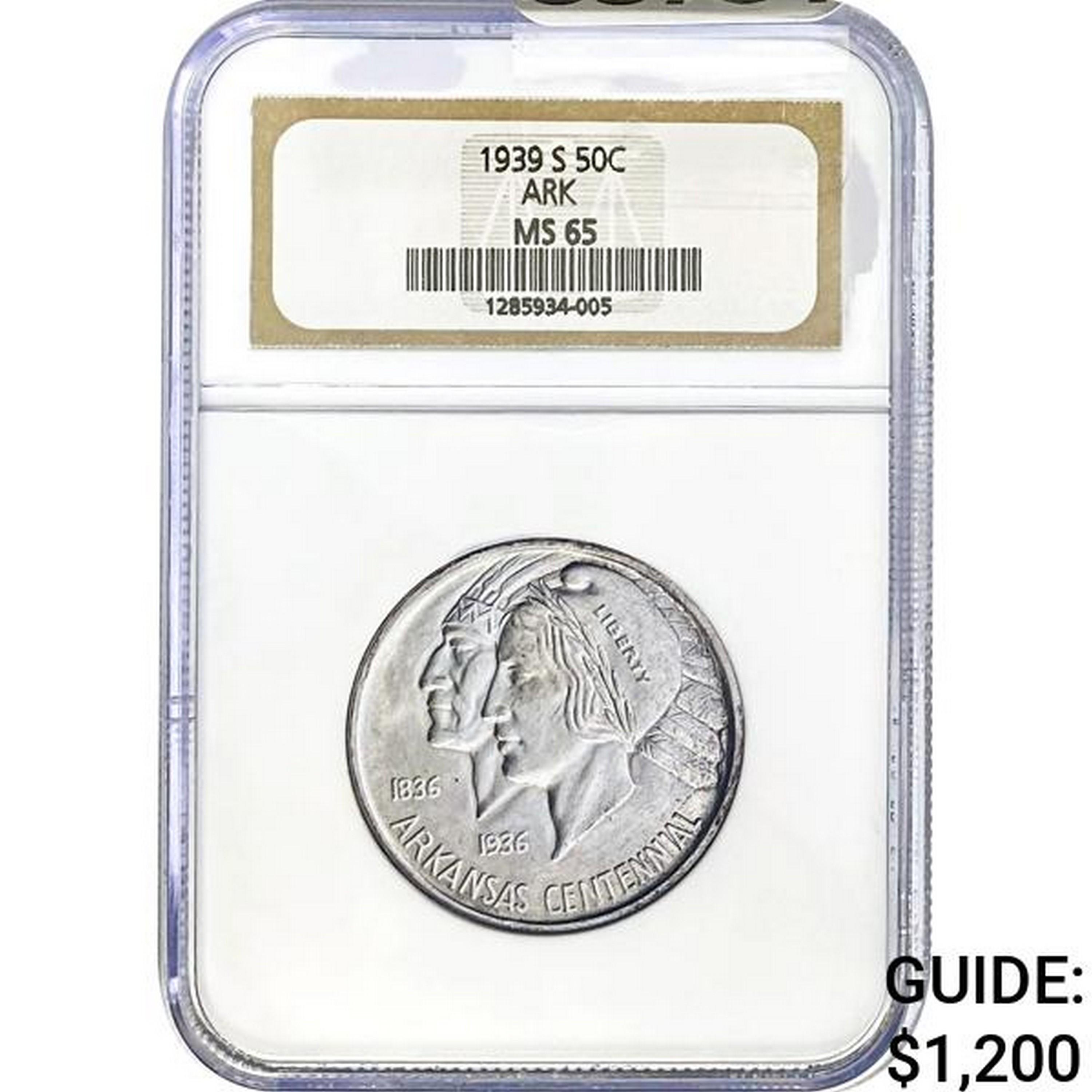 1939-S Arkansas Half Dollar NGC MS65