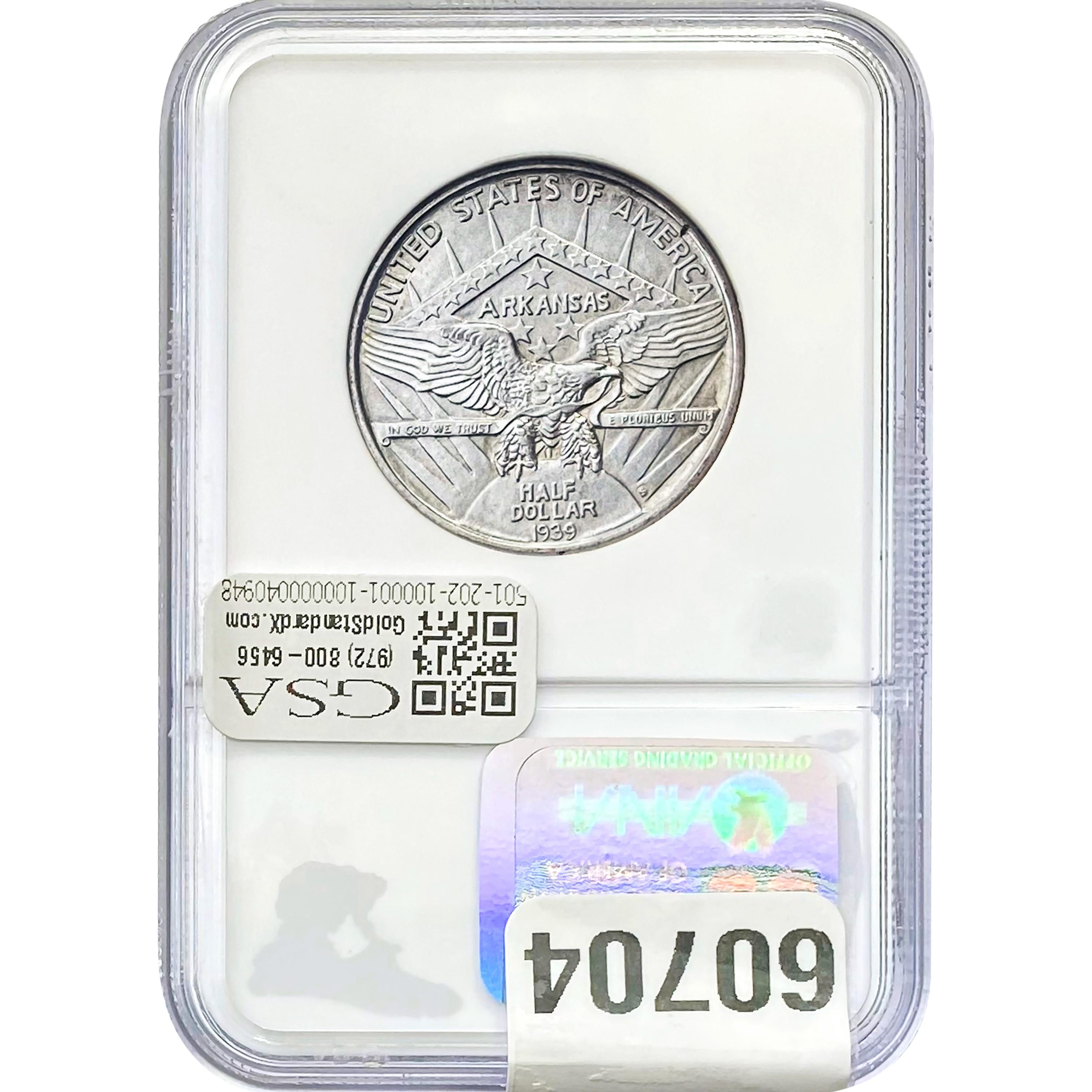 1939-S Arkansas Half Dollar NGC MS65